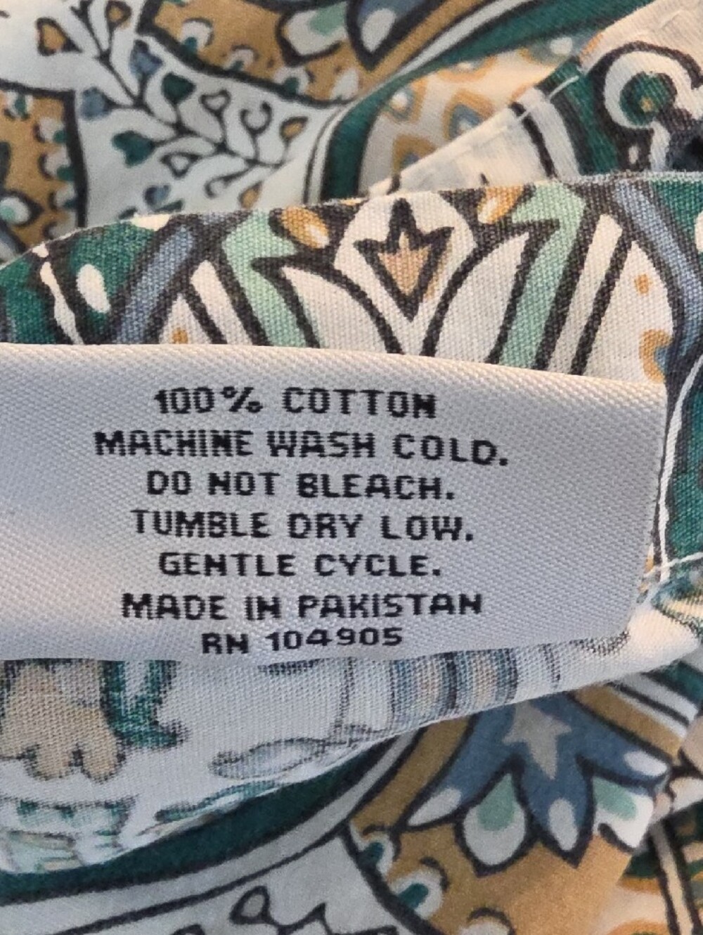 Indigo Collection Teal Blue Tan Paisley Boho Cotton Full Duvet Cover - Picture 8 of 8